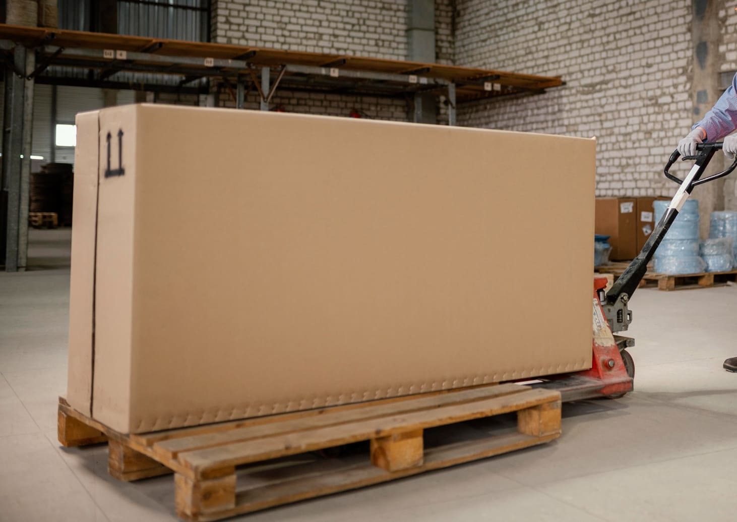 Large parcel on pallet for courier delivery service Australia